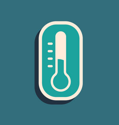 Green Meteorology Thermometer Measuring Icon