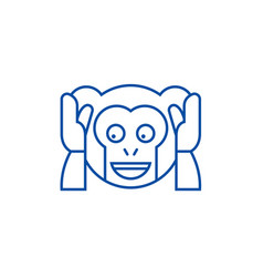 Speak No Evil Emoji Line Icon Concept