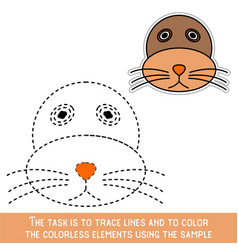 Color Sea Lion Face Restore Dashed Lines