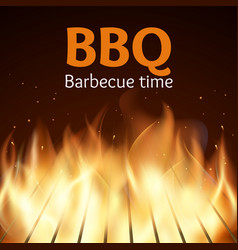 Grille With Fire Bbq Poster