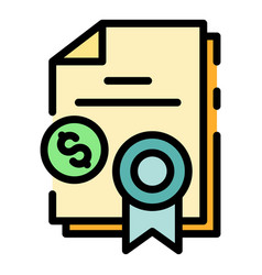 Investor Diploma Icon Color Outline