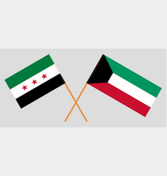 Kuwaiti And Syrian National Coalition Flags