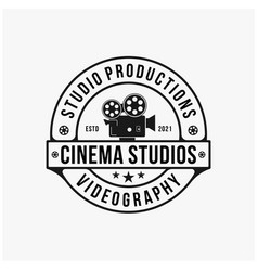 Studios Production Badge Stamp Logo Design