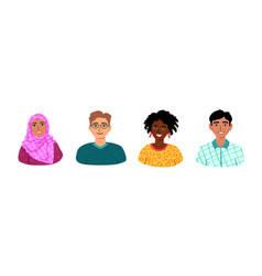 Four Young People Diverse Students Coworkers