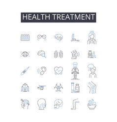 Health Treatment Line Icons Collection Online