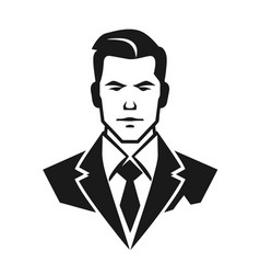 Man In A Business Suit Logo Flat Abstract