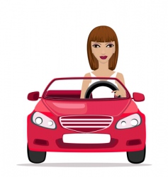 Woman In A Red Convertible