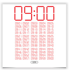 Digital Clock Closeup Displaying 9 Oclock Red