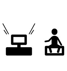 Image Icons Of Person Watching Tv At Loud Volume