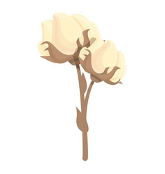 Material Cotton Icon Cartoon Flower Plant