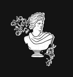 Ancient Greek Linocut Of A Female Roman Sculpture