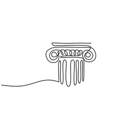 Greek Column One Continuous Line Drawing