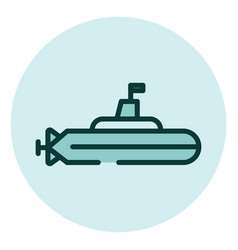 Submarine On Water On A White Background