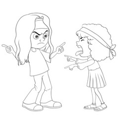 Two Animated Girls Arguing Showing Expressions