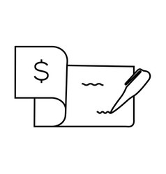 Checkbook With Pen Line Icon