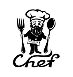 Chef With A Fork And Spoon