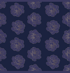 Dark Blue Floral Seamless Pattern With Roses