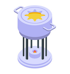 Dip Cheese Fondue Icon Isometric Food