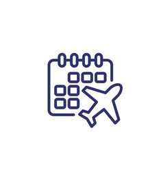 Flight Calendar Or Schedule Line Icon