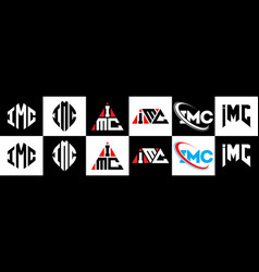 Imc Letter Logo Design In Six Style Polygon