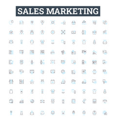 Sales Marketing Line Icons Set Marketing