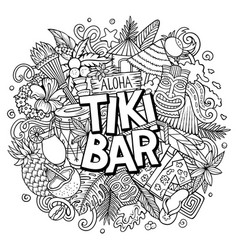 Tiki Bar Hand Drawn Cartoon Doodle