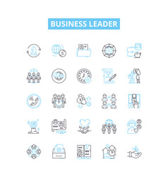 Business Leader Line Icons Set