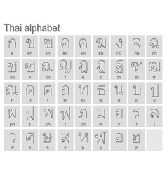 Monochrome Icons With Thai Alphabet