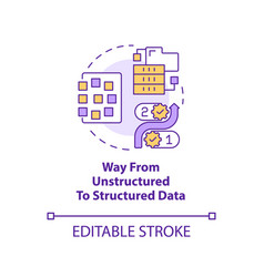 Way From Unstructured To Structured Data Concept