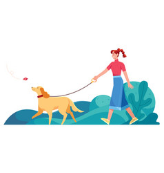 Woman Walking Dog