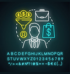 Yuppie Neon Light Concept Icon Business Person