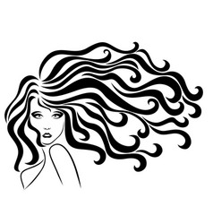 Adorable Woman With Luxury Windy Hair