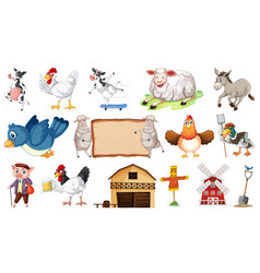 Barn And Many Farm Animals