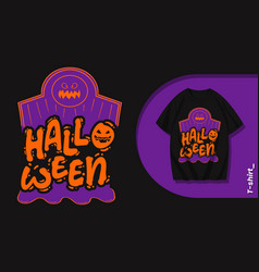 Halloween Pumpkin Head Tombstone T-shirt And Print