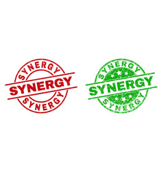 Synergy Round Badges With Corroded Texture