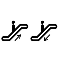 Escalator Icon Set For Up And Down Elevator