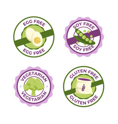 Flat Design Food Allergy Label Set