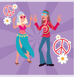 Funny Hippie Couple