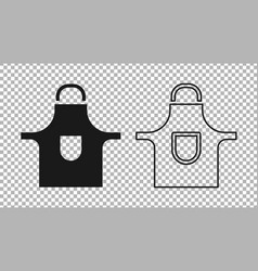 Black Kitchen Apron Icon Isolated On Transparent