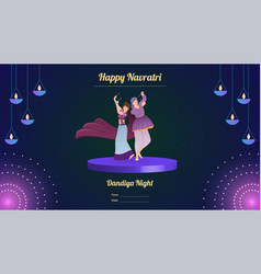 Couple Dandiya Night Banner Happy Navratri