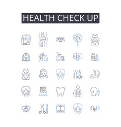 Health Check Up Line Icons Collection Correct