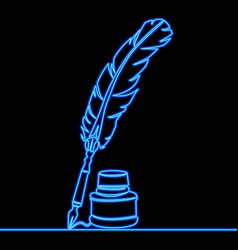 Quill Inkwell Pen Elements Law And Justice Neon