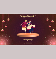 Couple Dandiya Night Banner Happy Navratri