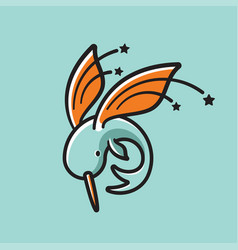 Narwhal Fly Logo Concept