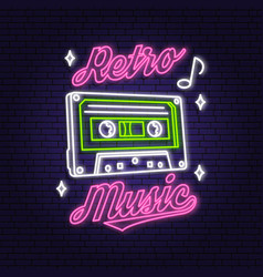 Retro Music Neon Poster Banner Neon Sign Emblem