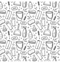 Seamless Pattern With Cleaning Items