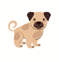 Cartoons Pug Dog On White Background