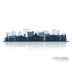 Columbia Skyline Silhouette With Reflection