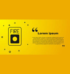 Black Fire Alarm System Icon Isolated On Yellow