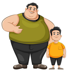 Chubby Father And Son Cartoon